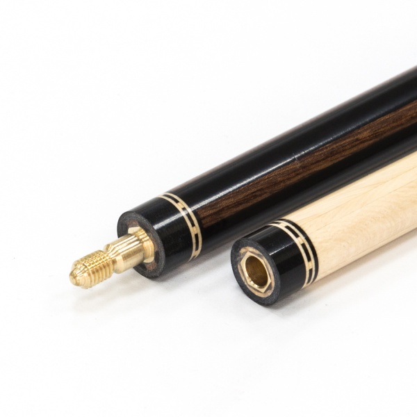 Двухсоставной бильярдный кий для русской пирамиды "Vantex" (черный граб, дебито, граб) корона