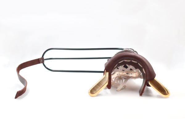 Комплект луз с выкатом RU-M3, скоба - латунь (лен, коричневая кожа)