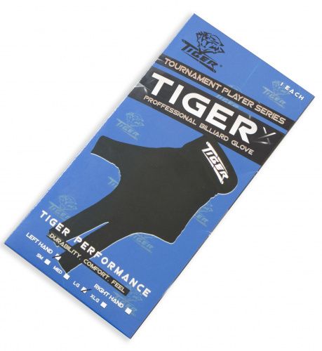Перчатка бильярдная "Tiger-X" (черная) L