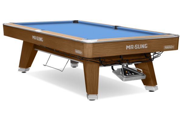 Бильярдный стол для пула "Rasson Acurra" 9 футов (коричневый, сланец 25 мм) в комплекте с плитой, аксессуары и сукно