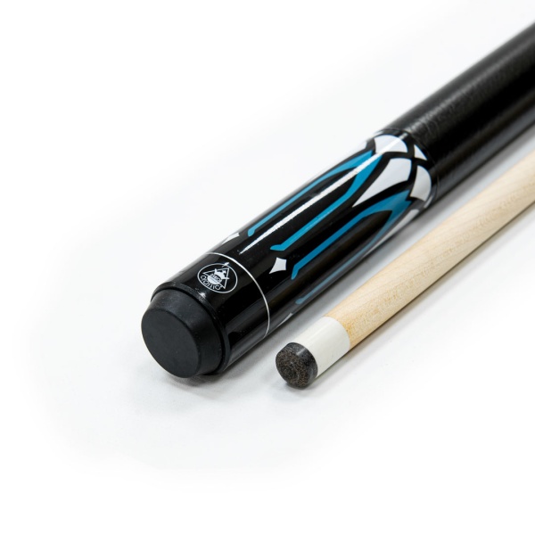 Двухсоставной бильярдный кий для пула "Classic WE-01" (черно-синий) с оплеткой искусственная кожа