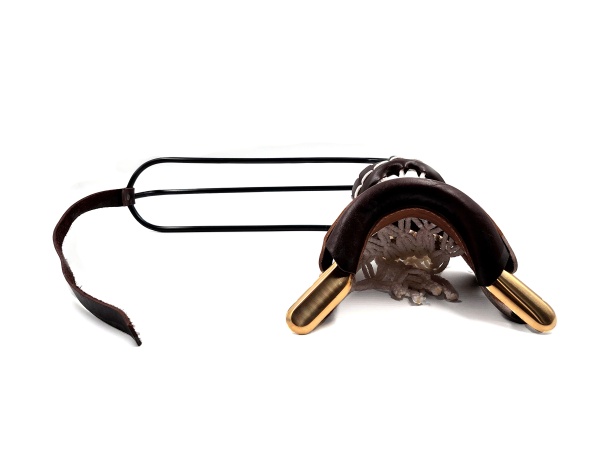 Комплект луз с выкатом RU-M2, скоба - латунь (лен, бежевая кожа, комбинированная) плетенка с логотипом