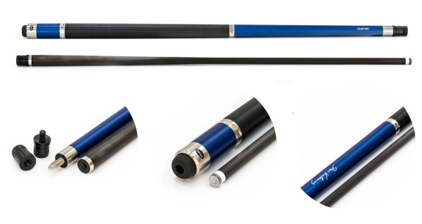 Двухсоставной бильярдный кий для пула "Cuetec Cynergy CT-15K Carbon" (синий)