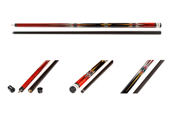 Двухсоставной бильярдный кий для русской пирамиды Weekend "Winner Carbon 018" (черно-коричневый)